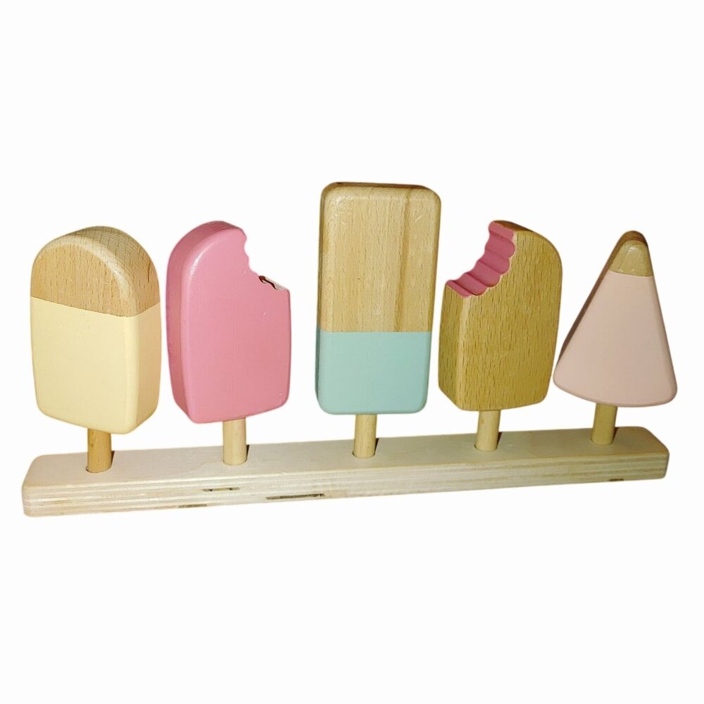 Play Popsicles Set Stand Pretend Goru V Dom Wooden Kids Toy Decor Handcrafted
